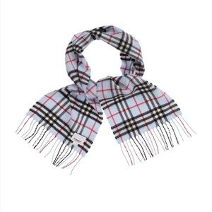 BURBERRY Blue Cashmere Scarf